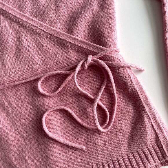 Vertigo Y2K Wool Angora Cashmere blend Wrap Cardigan Sweater  Size L Pink - Picture 7 of 15
